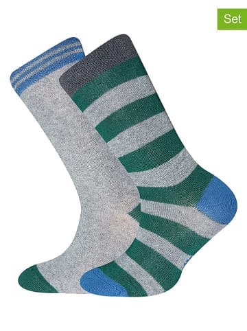 Sanetta 2er-Set: Socken in Grau/ Grün