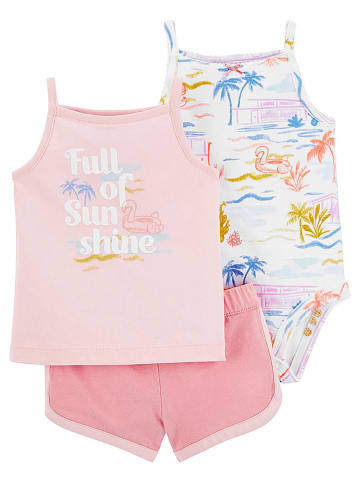 carter's 3tlg. Outfit in Rosa/ Weiß