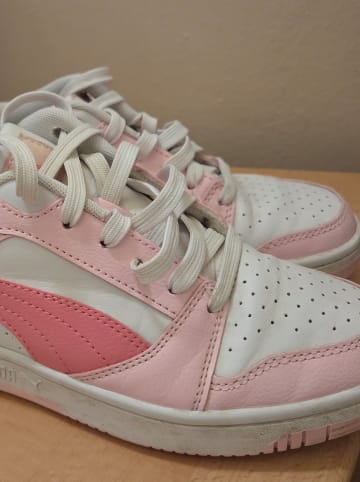 Puma Leder-Sneakers "Carina 2.0 Jr" in Weiß/ Rosa