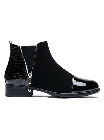 Foreverfolie Ankle-Boots in Schwarz