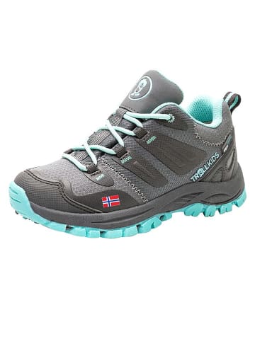 Trollkids Trekkingschuhe "Rondane Hiker Low" in Grau/ Türkis