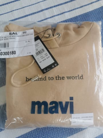 MAVI Hoodie "Be Kind To The World" in Beige