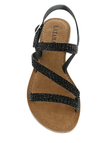 Lazamani Leder-Sandalen in Schwarz