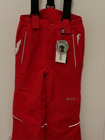 Trollkids Ski-/ Snowboardhose "Holmenkollen Slim Fit" in Rot