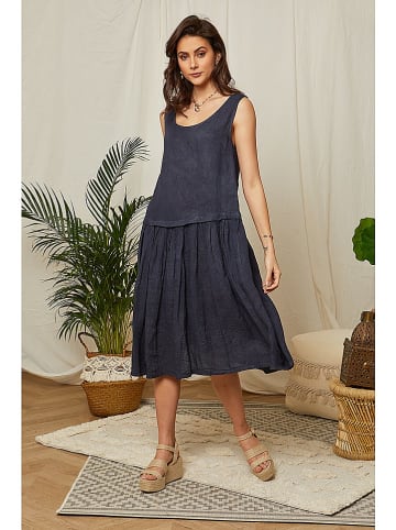 Lin Passion Leinen-Kleid in Dunkelblau