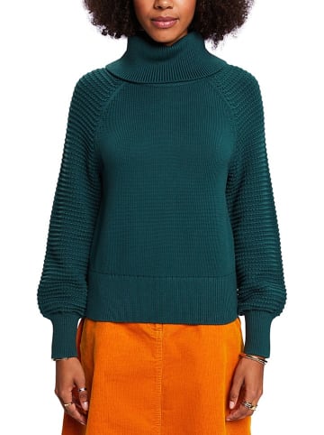 ESPRIT Rollkragenpullover in Dunkelgrün