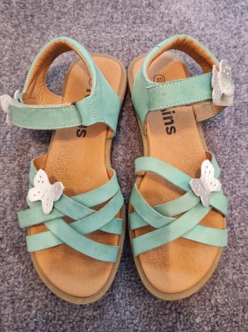 kmins Leder-Sandalen in Türkis