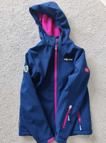 Trollkids Softshelljacke "Oslofjord" in Dunkelblau/ Fuchsia