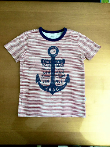 lamino Shirt in Rot/ Weiß