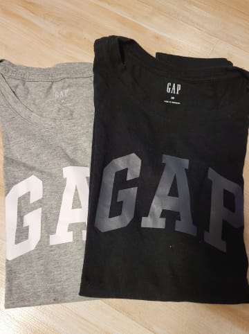GAP 2er-Set: Shirts in Schwarz/ Grau