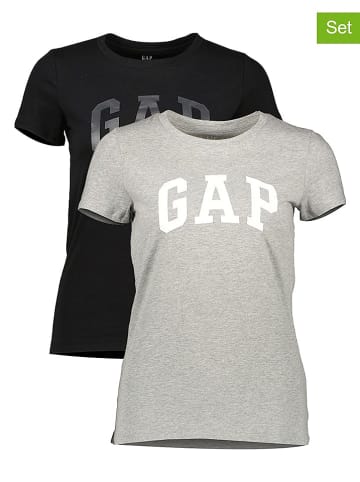 GAP 2er-Set: Shirts in Schwarz/ Grau