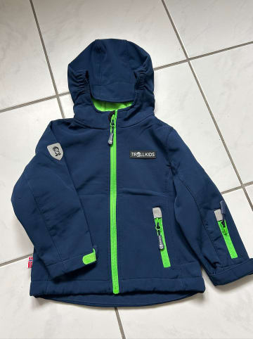 Trollkids Softshelljacke "Oslofjord" in Dunkelblau/ Grün