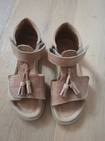 POM POM Leder-Sandalen in Camel