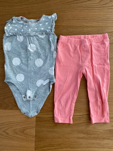 carter's 2tlg. Outfit in Grau/ Rosa
