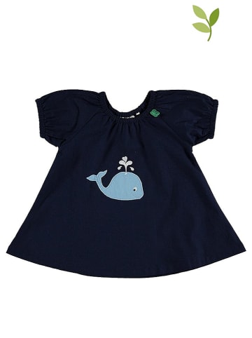 Green Cotton Kleid in Dunkelblau