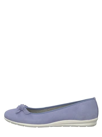 Marco Tozzi Leder-Ballerinas in Hellblau