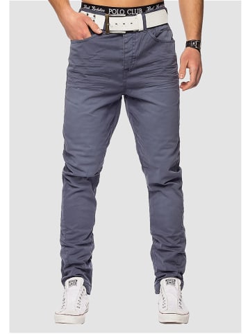 98-86 Chino Hose Tapered Leg Reine H1421 in Blau