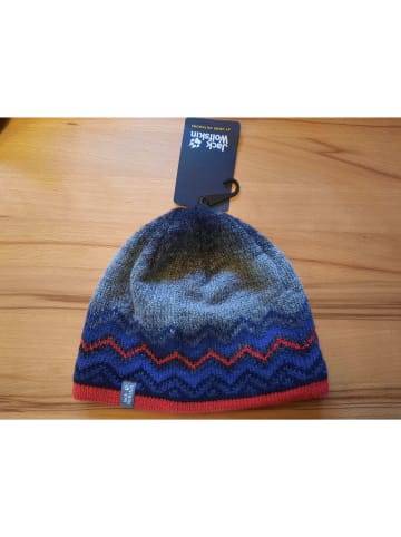 Jack Wolfskin Beanie "Colorfloat" in Anthrazit/ Rot/ Blau