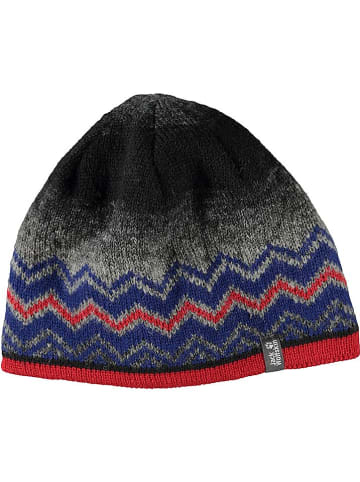 Jack Wolfskin Beanie "Colorfloat" in Anthrazit/ Rot/ Blau