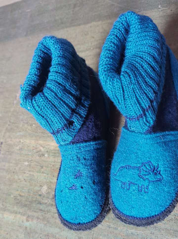 lamino Hüttenschuhe in Blau/ Dunkelblau