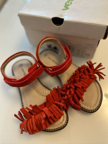 vertbaudet Leder-Sandalen in Rot