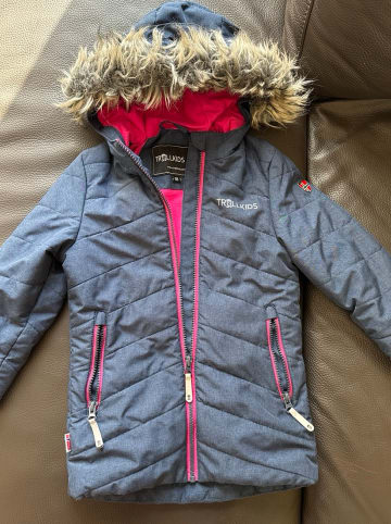 Trollkids Ski-/ Snowboardjacke "Lifjell" in Dunkelblau/ Pink
