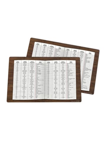 Geda Labels Platzset Englisch Unregelmäßige Verben 2er Set in Weiß - 43x29x0,1