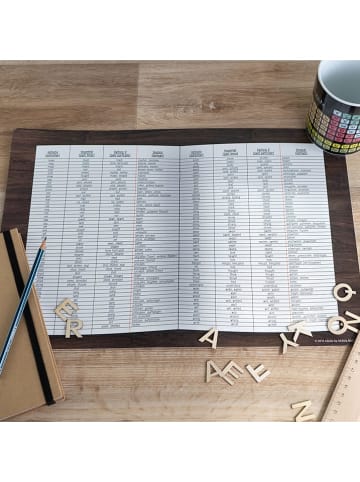 Geda Labels Platzset Englisch Unregelmäßige Verben 2er Set in Weiß - 43x29x0,1