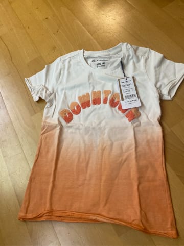 Blue Effect Shirt in Orange/ Weiß