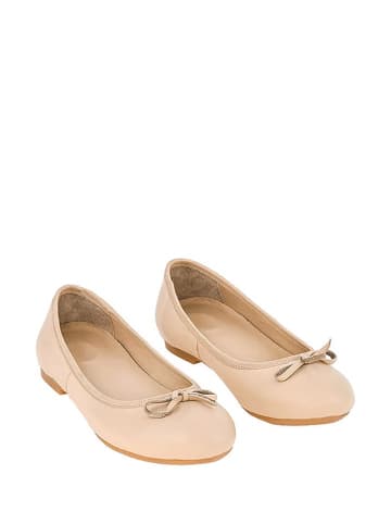 Lizza Shoes Leder-Ballerinas in Beige