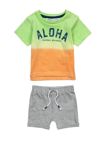 Minoti 2tlg. Outfit in Grün/ Orange/ Grau