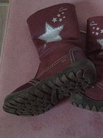 Ciao Leder-Stiefel in Dunkelrot