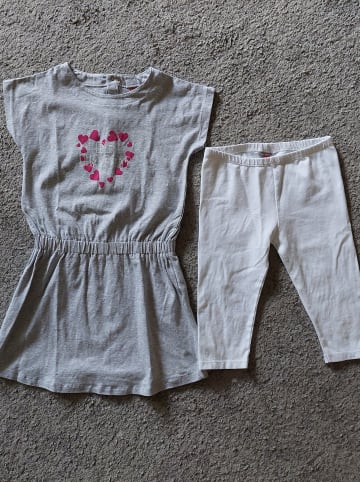 Kanz 2tlg. Outfit in Hellgrau/ Weiß