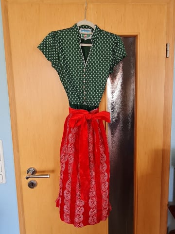 Turi Landhaus Dirndl "Fio" in Grün/ Rot