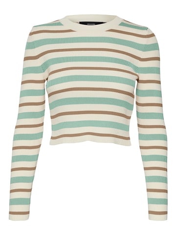 Vero Moda Longsleeve "Anita" in Creme/ Hellblau