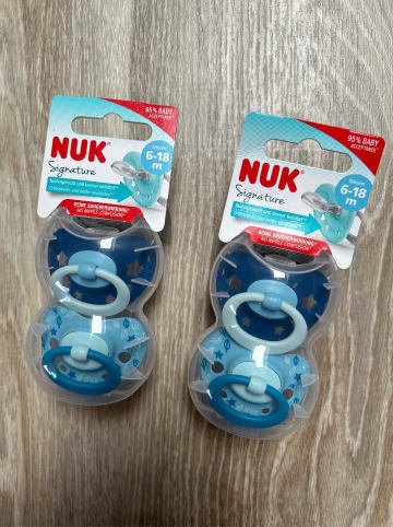 NUK 2er-Set: Schnuller "Signature" in Blau/ Dunkeblau - 2x 2 Stück