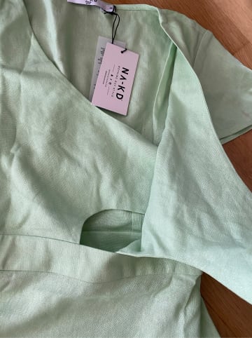 NA-KD Leinen-Kleid in Hellgrün
