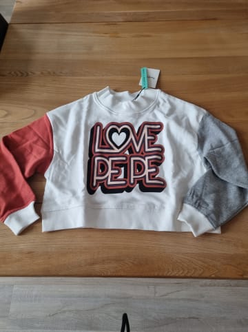 Pepe Jeans Sweatshirt "Essie" in Creme/ Rot/ Grau