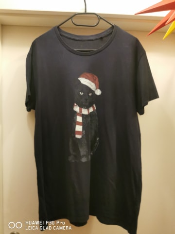 WOOOP Shirt "Xmas Cat" in Dunkelblau