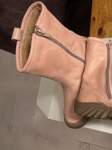 POM POM Leder-Winterboots in Rosa