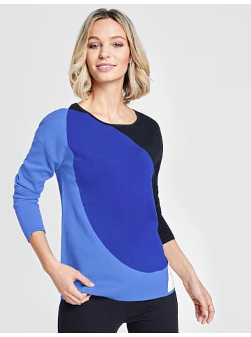 Gerry Weber Pullover Langarm Rundhals in Blau Gemustert