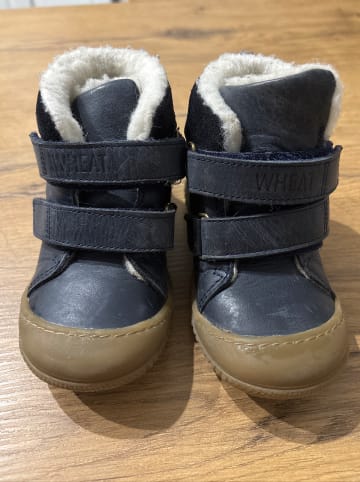 Wheat Leder-Winterboots in Dunkelblau
