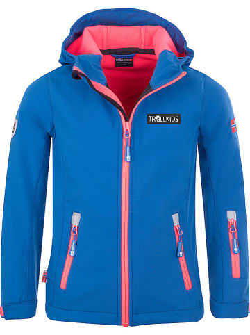 Trollkids Softshelljacke "Oslofjord" in Blau/ Koralle