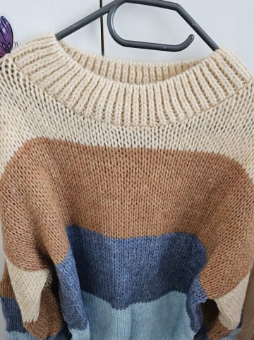 numinou Pullover in Blau/ Braun/ Beige