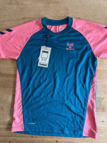 Hummel Trainingsshirt "Action" in Blau/ Rosa