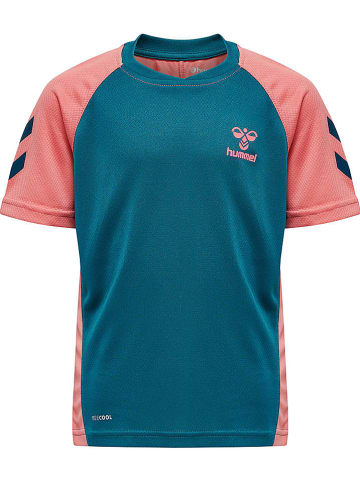 Hummel Trainingsshirt "Action" in Blau/ Rosa