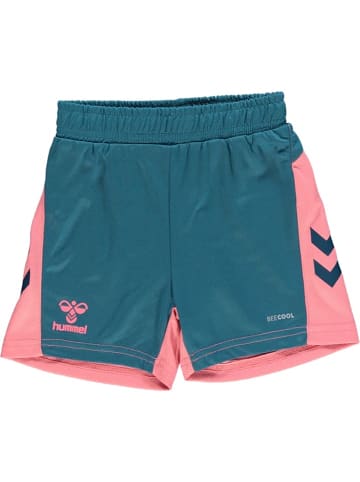 Hummel Trainingsshorts "Action" in Petrol/ Rosa