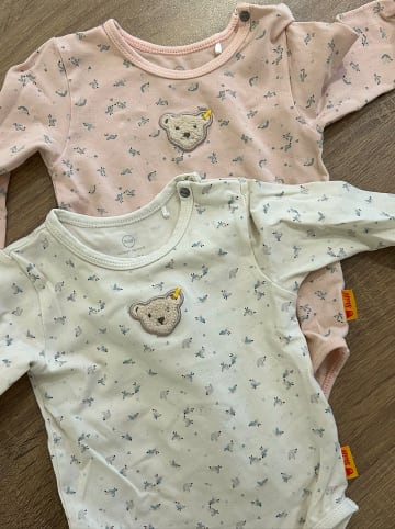 Steiff 2er-Set: Bodys in Weiß/ Rosa