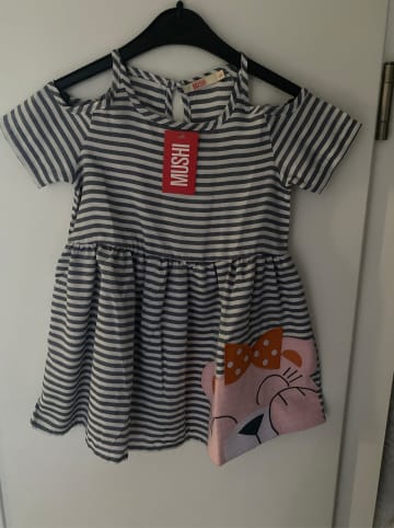 Denokids Kleid "Teddy" in Grau/ Weiß