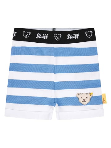 Steiff Shorts in Weiß/ Hellblau